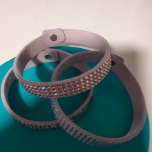 NWOB Touchstone Crystal By Swarovski Tri Suede Bracelet Lavender